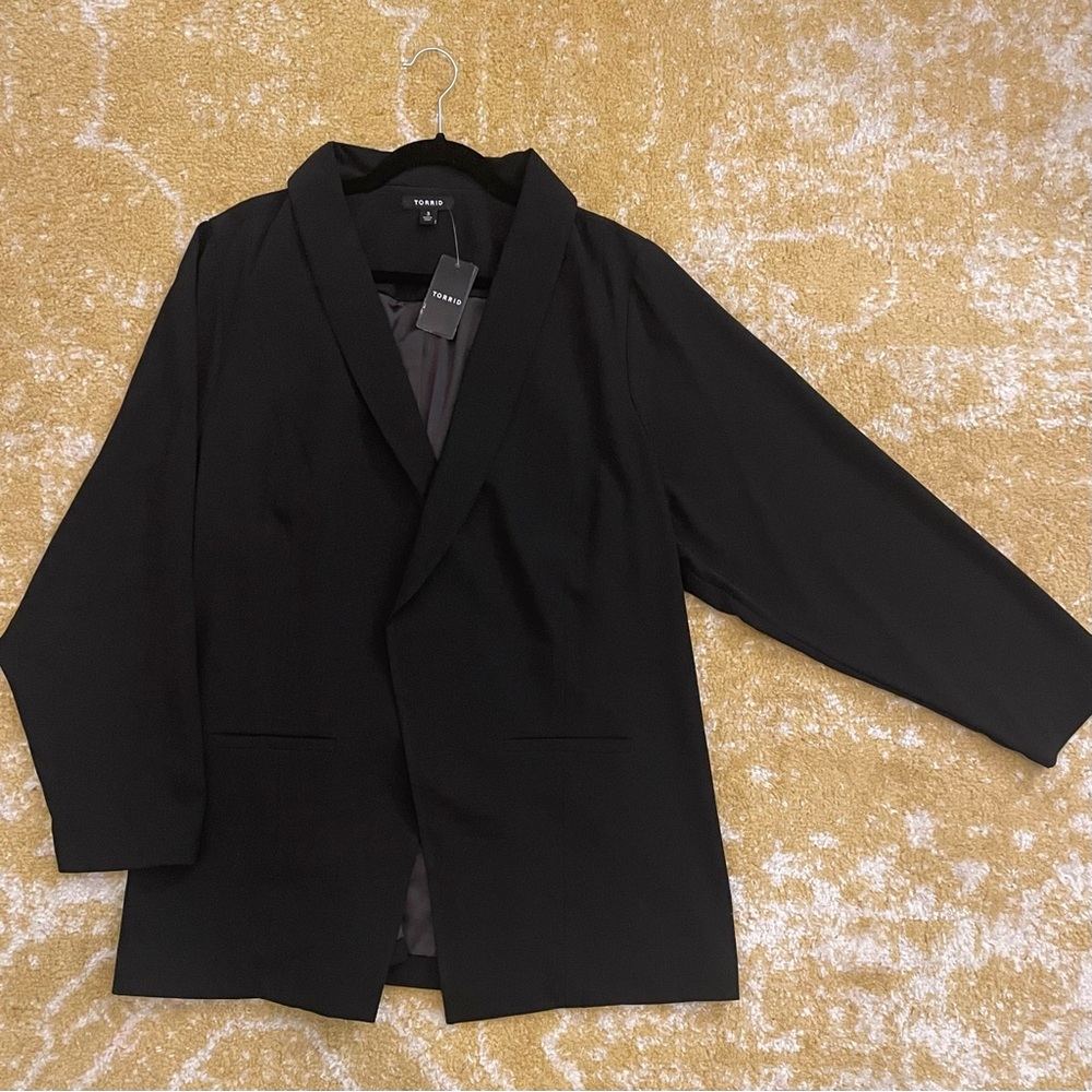 Torrid Black Longline Crepe Blazer